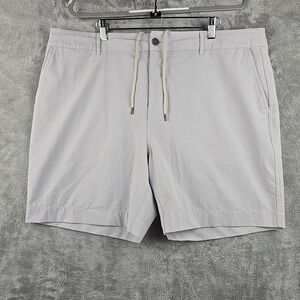 Faherty All Day Shorts Mens Sz 40 Gray Zip Fly Drawstring Performance 6"‎ Inseam